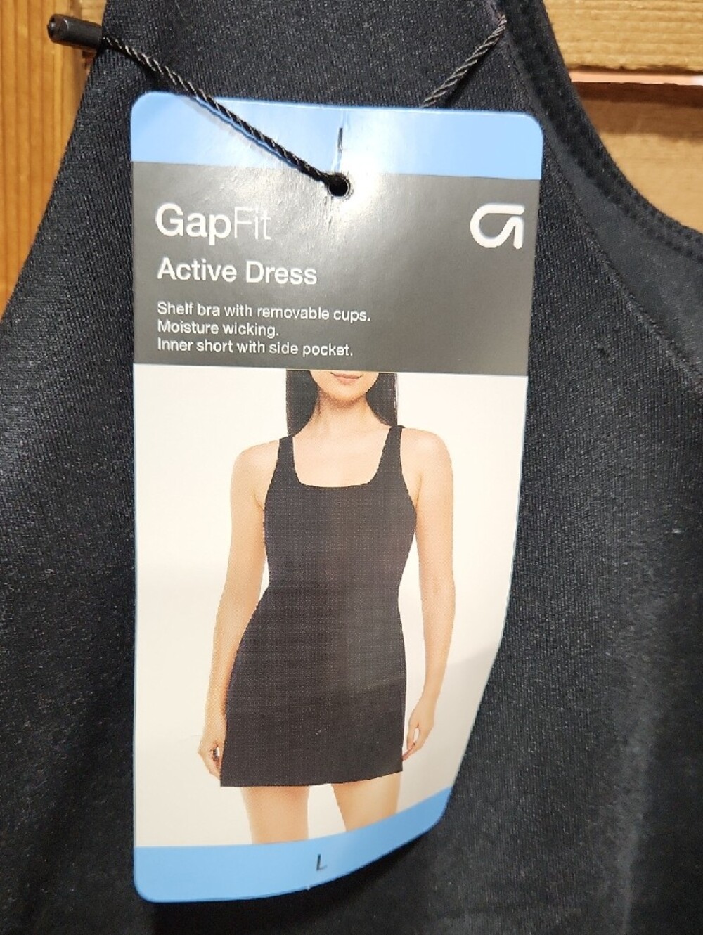 GAPFit Active Tank Dress Women L Black Short Exercise Outdoor Polyester Spandex - Picture 3 of 9